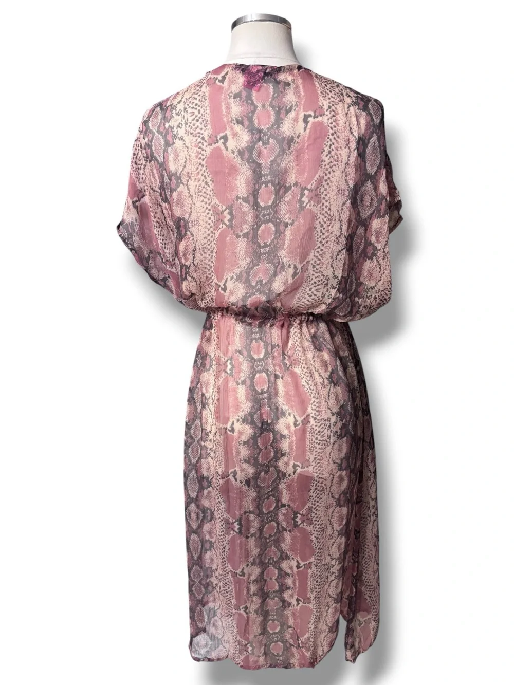 BETSEY JOHNSON Pink Snake Bite Tie Front Duster